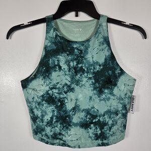 NEW Old Navy Active Teal Tie-Dye Powerchil Light Support Go-Dry Sports Bra Large